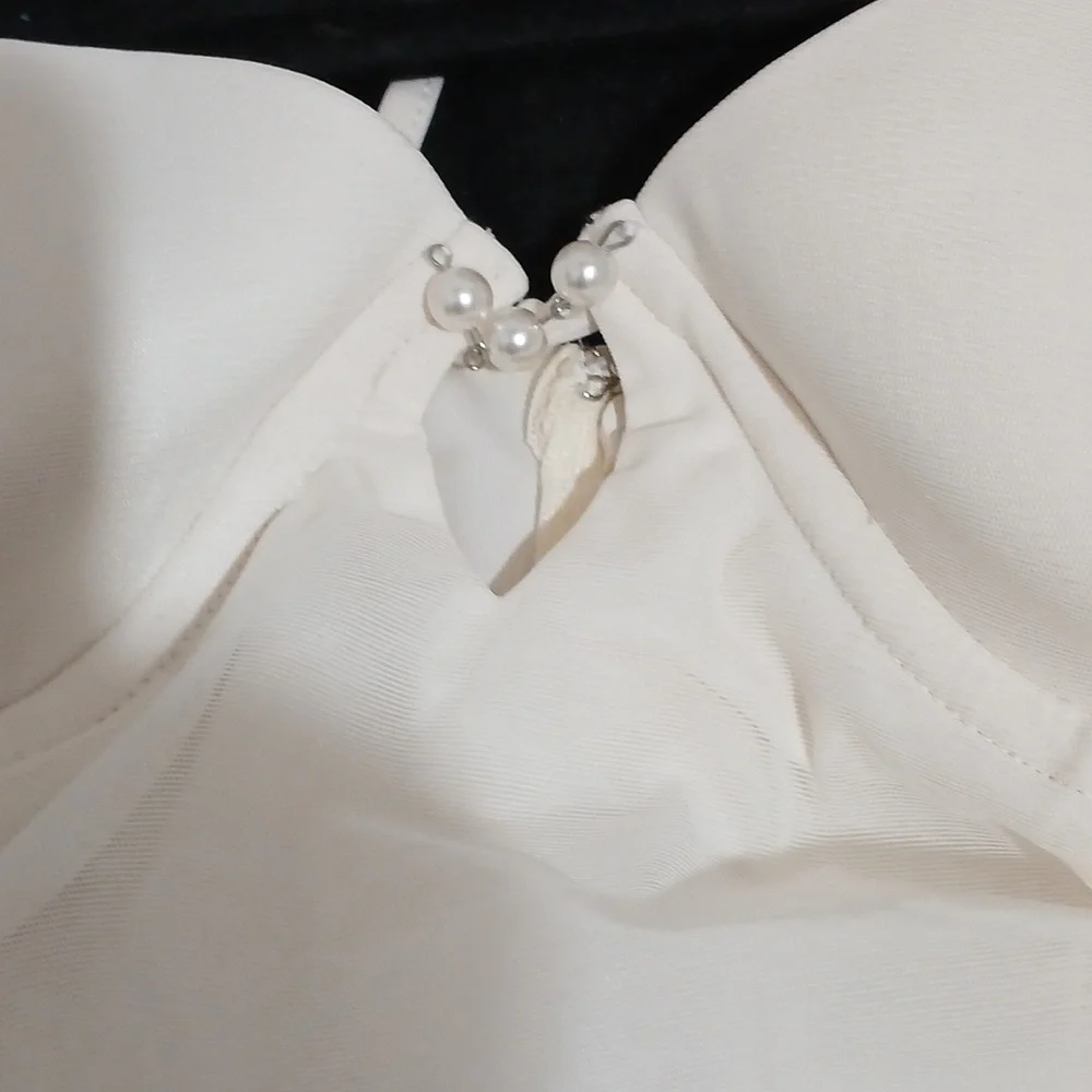 Oh Polly ST. Germain Embellished Long-Sleeve Mini White Dress Sz 0 - Picture 6 of 10
